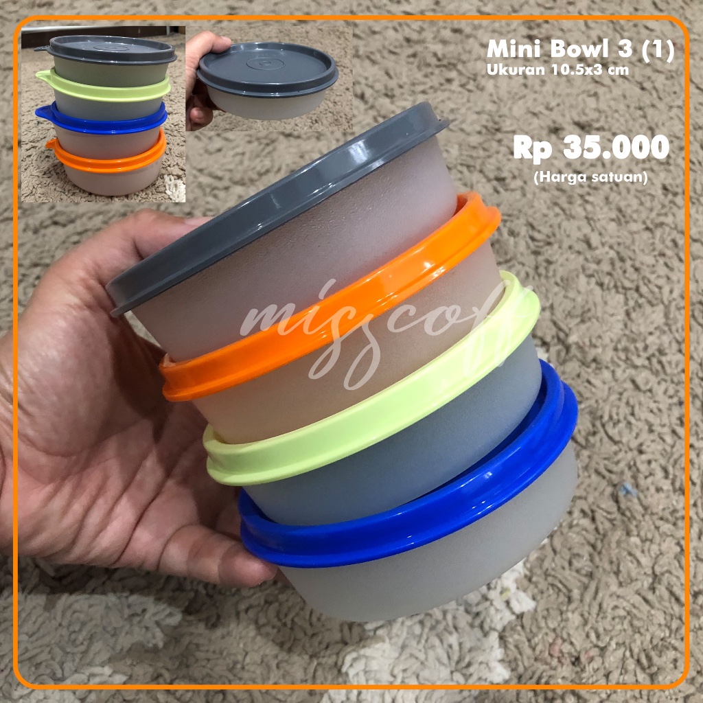 Mangkuk Kecil Mini Bowl 3 Isi 1 Pcs Tupperware Original