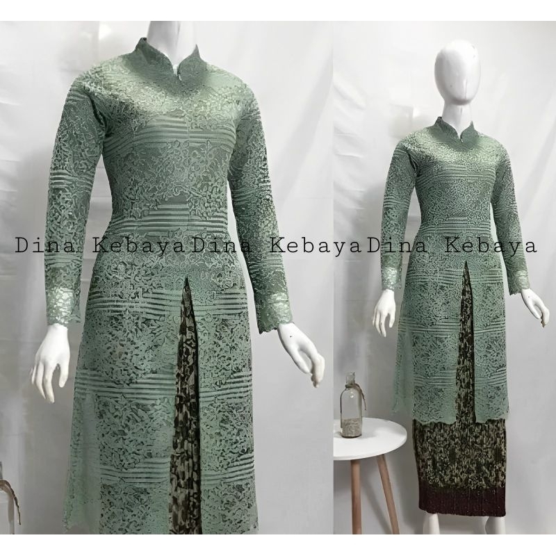 Atasan Kebaya Tunik Brukat Kurung Busui Kebaya Tunik Brokat Kancing Depan Atasan Kebaya Tunik Malika