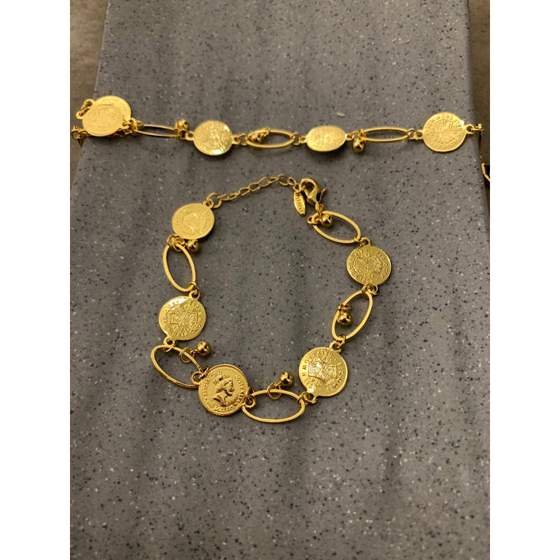 gelang koin lapis emas