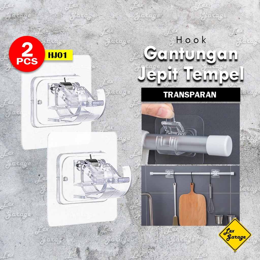 Gantungan Hook Tempel Bracket Tiang Gorden Tirai Hordeng Jendela Pintu