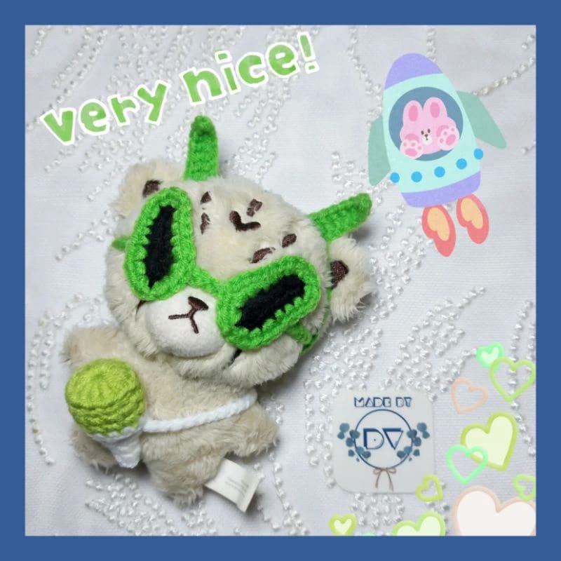 PO kacamata bando alien mini neobong nachimbong sujubong tas clover doll 10cm 15cm 20cm rajut croche