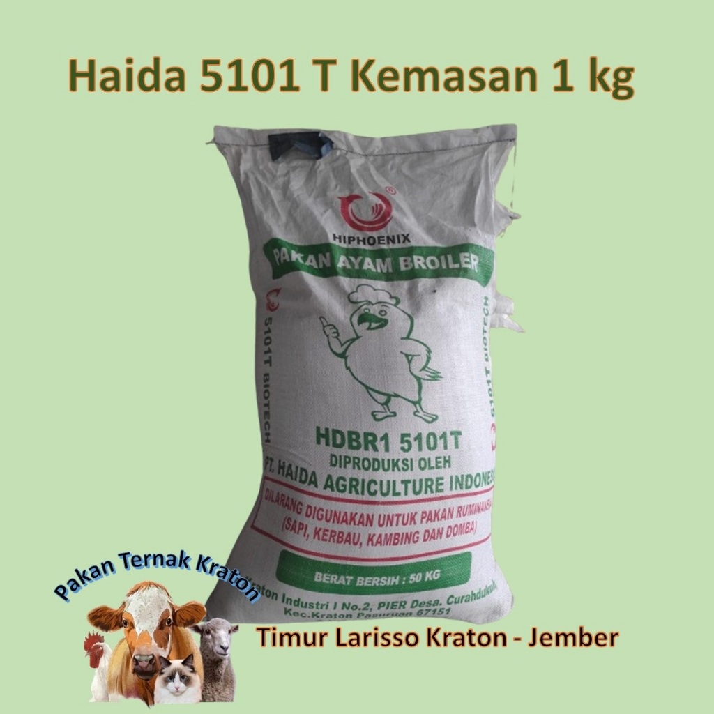 Pakan Sentrat Ayam Haida 5101 T Hiphoenix Premium 1 kg Pejantan Joper Broiler Kampung