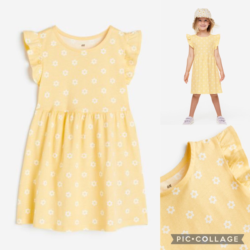H&M Cotton Dress Kids yellow floral