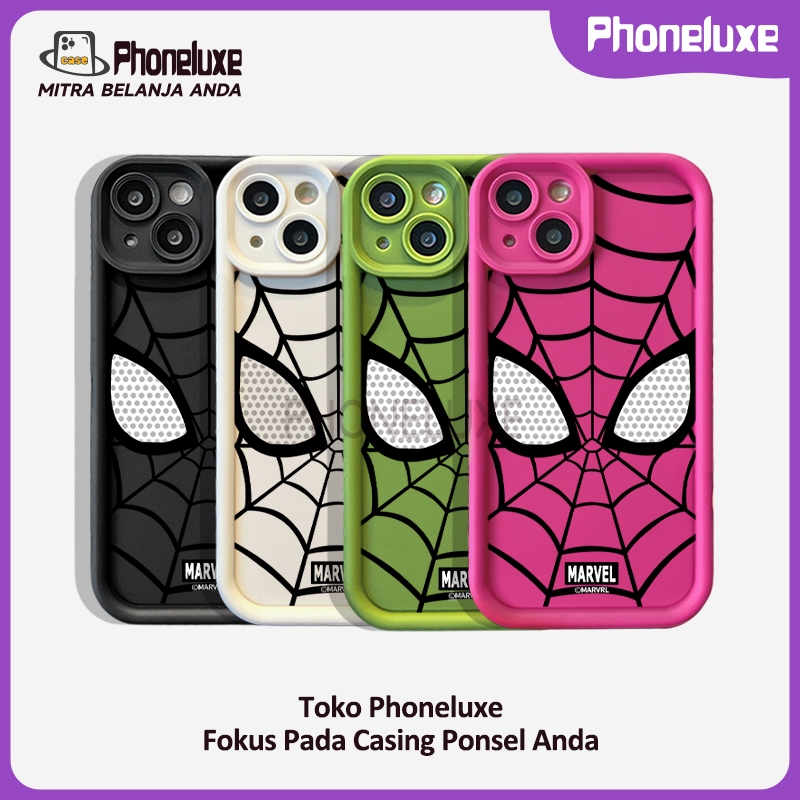 PHONELUXE CASE Cocok untuk casing iPhone 7 8 6 6 S Plus 11 12 mini 14 15 13 Pro Max  ampelas lubang Silikon Spiderman HardCase  casing