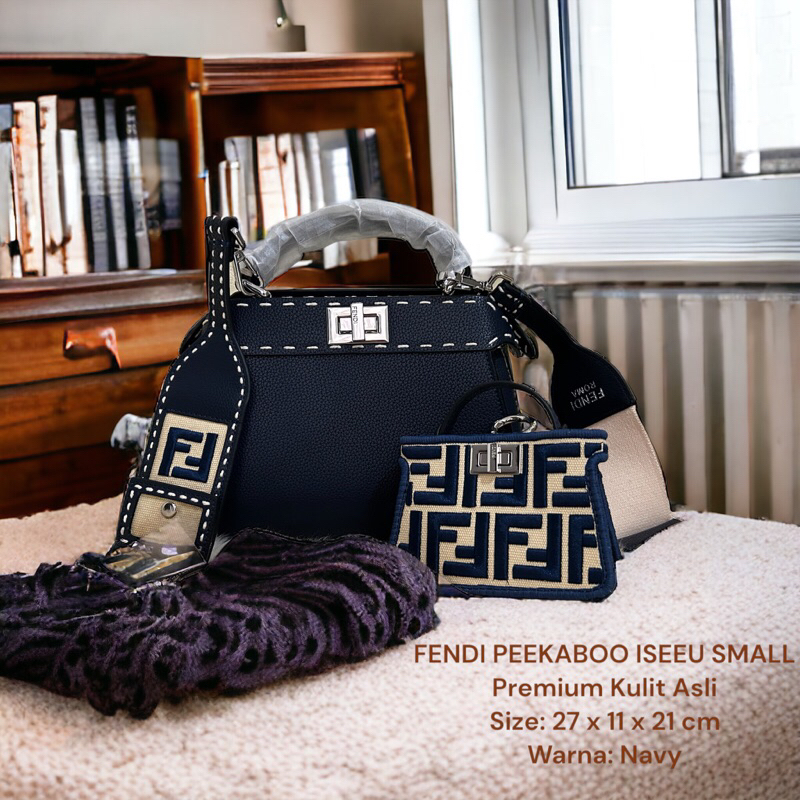 Fendoy fendi Peekaboo Iseeu Small Blue Navy
