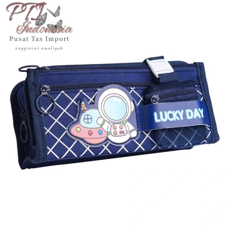 

Tempat pensil paket lengkap 3 ruang bahan canvas Premium dan PU