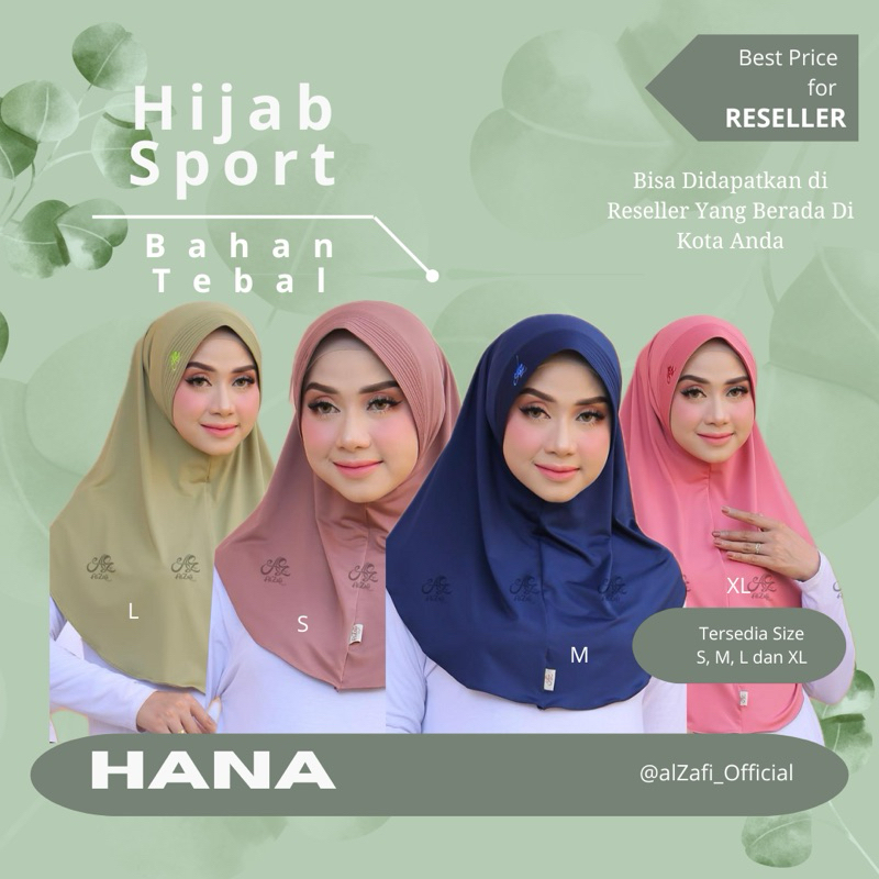 Alzafi Hijab - HANA ( Hijab Sport Instan Anti Gerah )