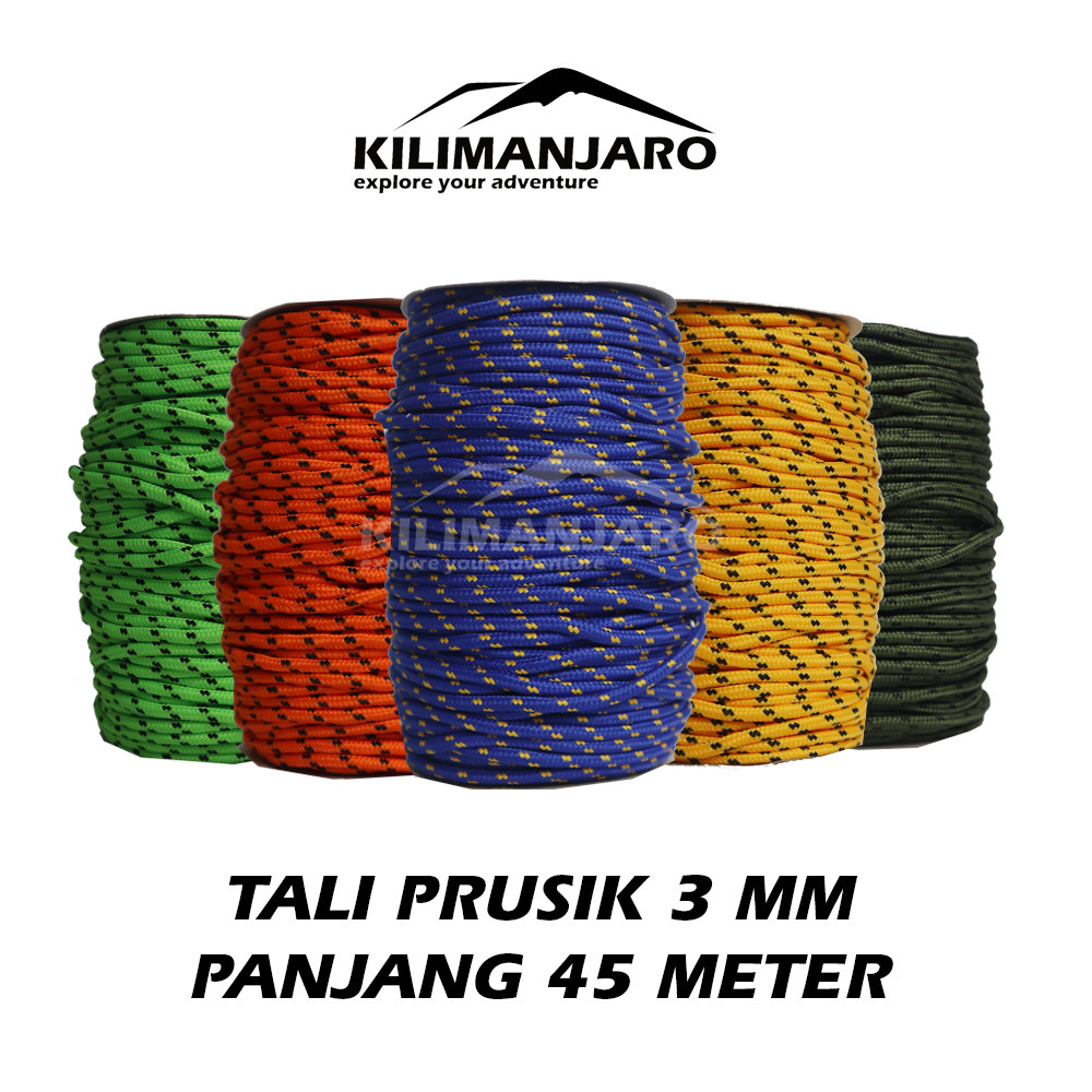 

Tali Prusik 3 MM Panjang 1 Roll 45 Meter - Tali Tenda - Tali Flysheet - Gelang Paracord