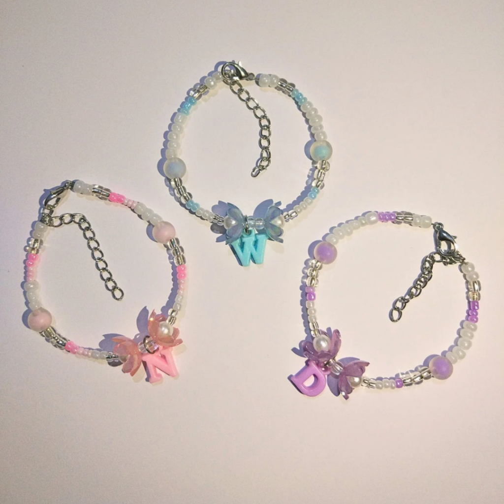 Gelang inisial / Initial Bracelet / Custom Bracelet / Gelang Nama / Gelang Huruf / Bead Bracelet / G