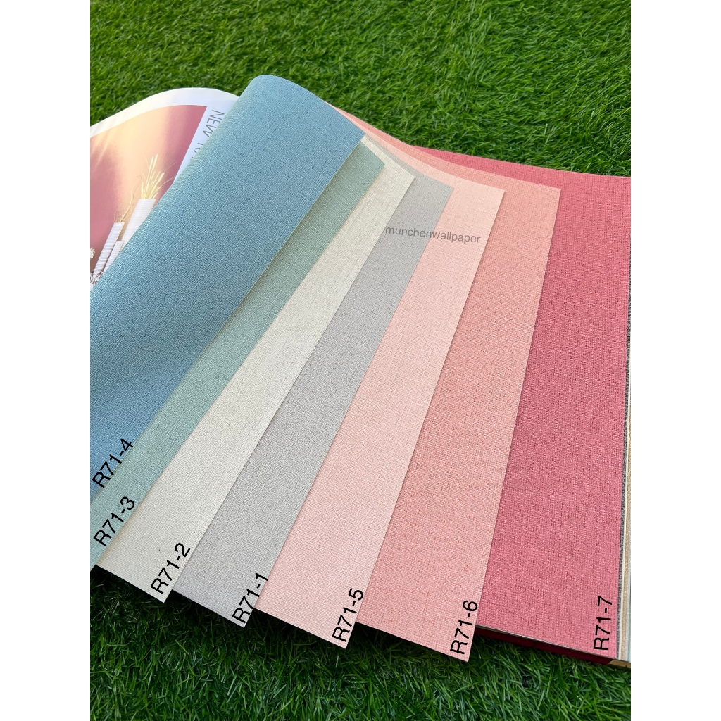 Wallpaper Dinding Polos Warna Pastel Biru Abu Pink Muda Pink Tua