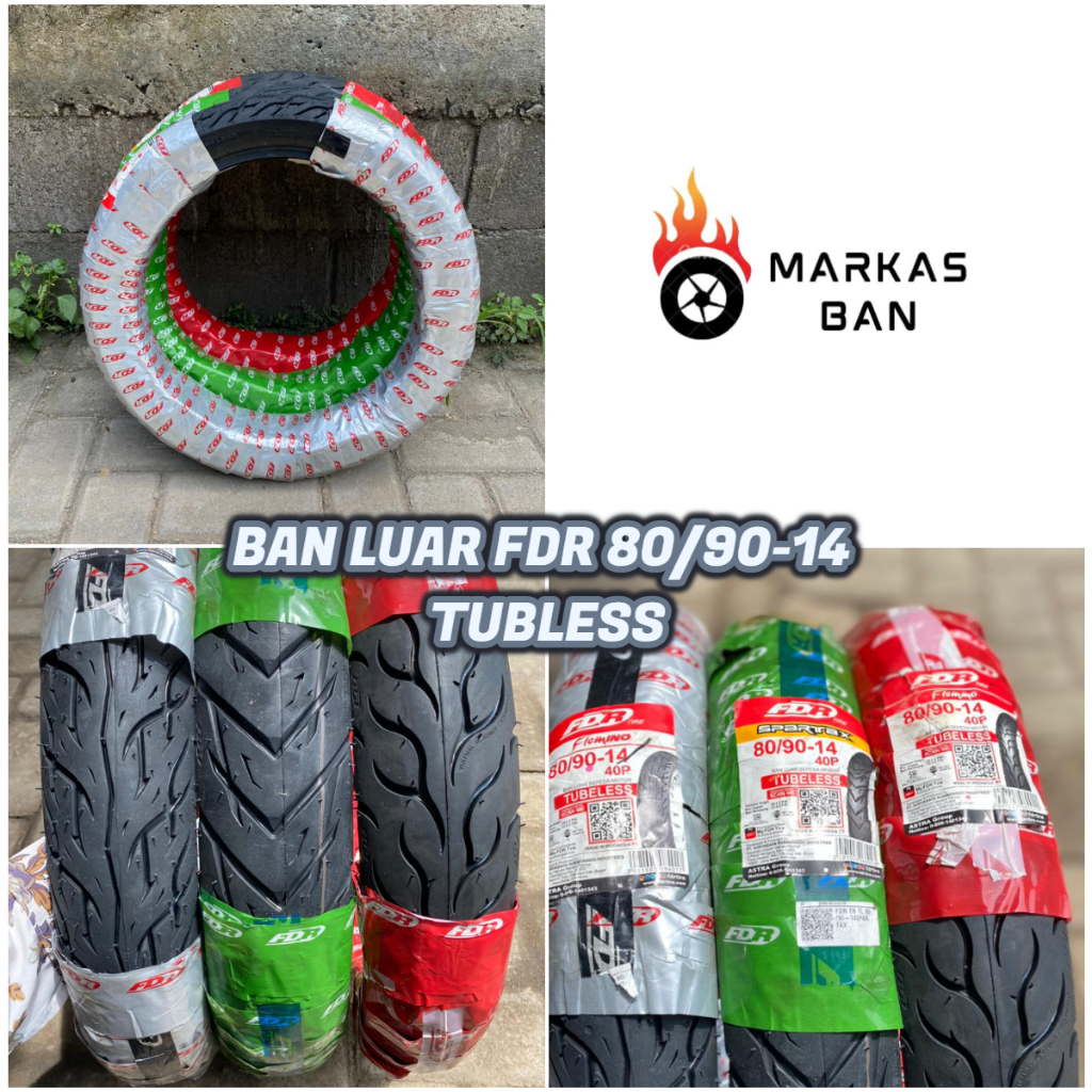 BAN LUAR MATIC RING 14 DEPAN FDR 80/90-14 TUBELESS || BAN LUAR DEPAN MATIC FDR 80/90-14 TL /TUBLESS