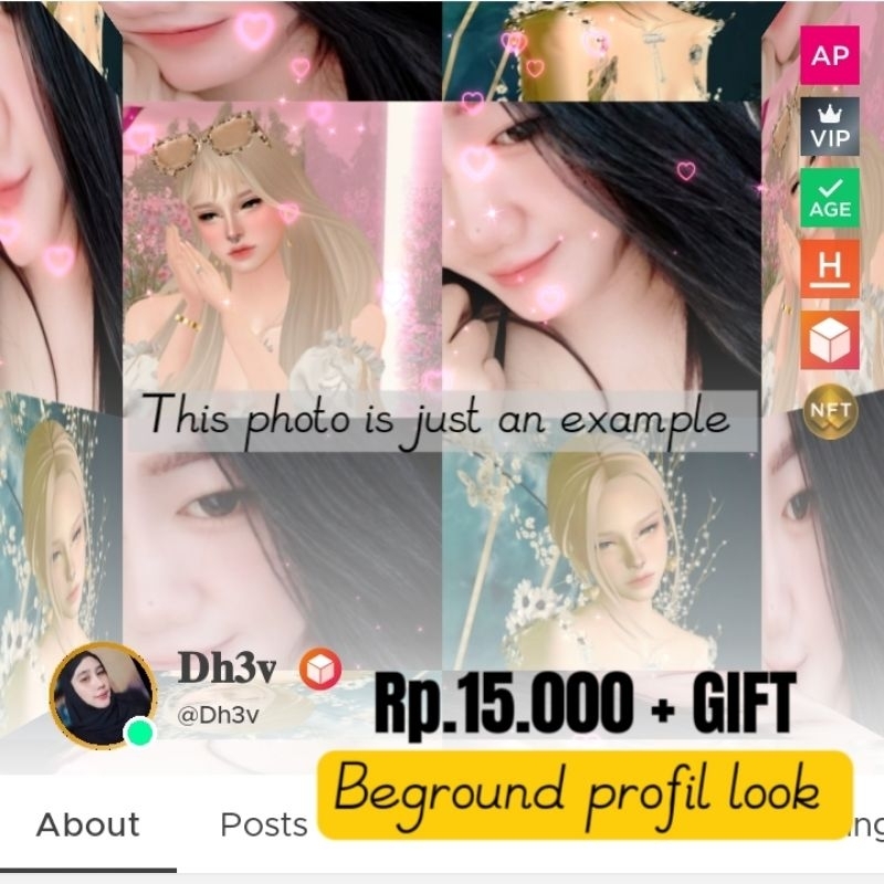 Rp.45.000+ GIFT Beground /profil look cut out IMVU