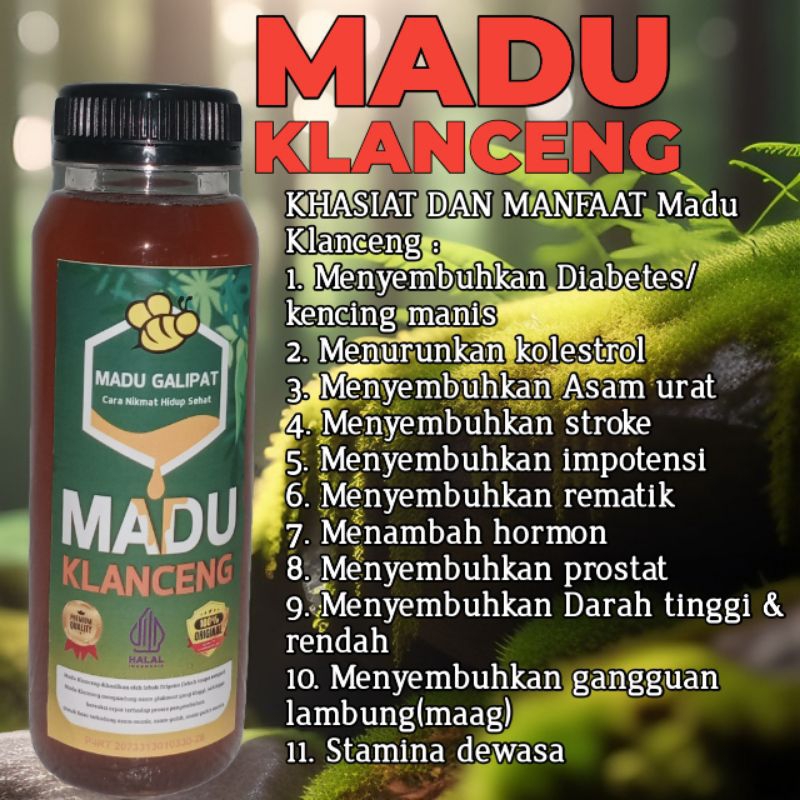 

Madu Klanceng Murni 100% Asli Tanpa Campuran kemasan 320 gram untuk keluhan asam urat, kolesterol, darah tinggi & asam lambung | madu galipat | klanceng lebah trigona itama | madu asli 100% untuk kesehatan| madu asam lambung | madu gerd | madu original