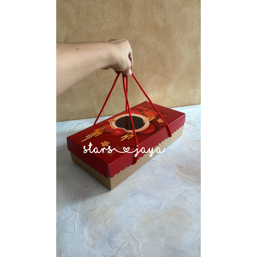 

Box Tenteng Imlek, Box Toples Isi 2, Kotak Hampers, Box Dodol