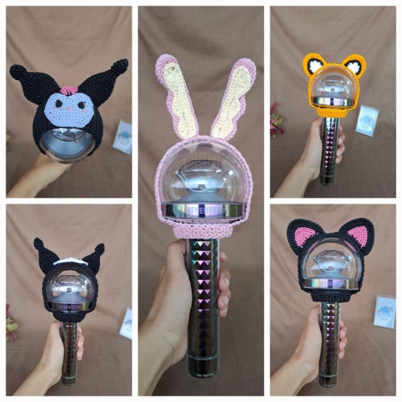 Caratbong Accesories Crochet/ Hiasan Lighstick Caratbong Rajut/Cover Lighstick/Headband