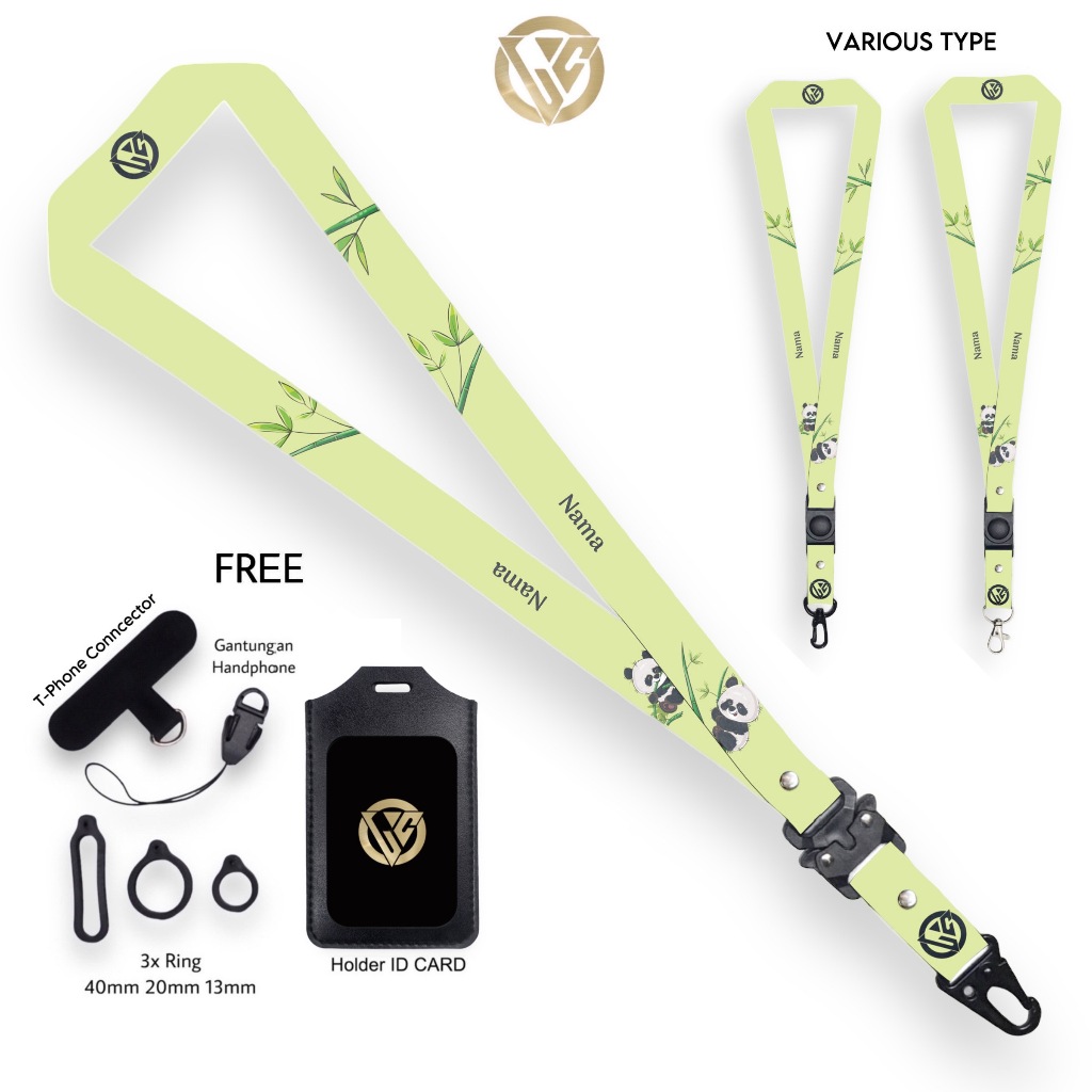 

Lanyard Craft Custom Nama Panda Series Gantungan Holder ID Card