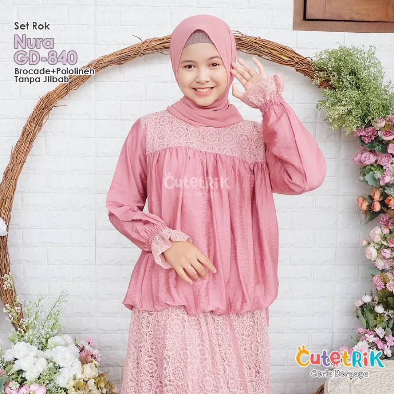 [Ankho_Shop] Set Rok Nura Cutetrik / Setelan Rok Anak Kekinian