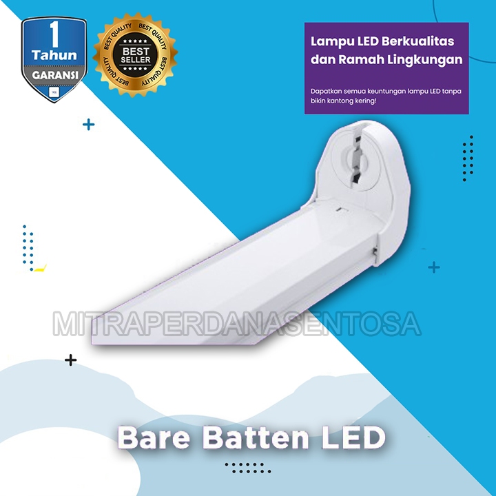 Kap Lampu Housing Ecolink Bare Batten BR 060 Kap Cover Ecolink T8 Batten 8 watt 8w 8watt TAHAN LAMA