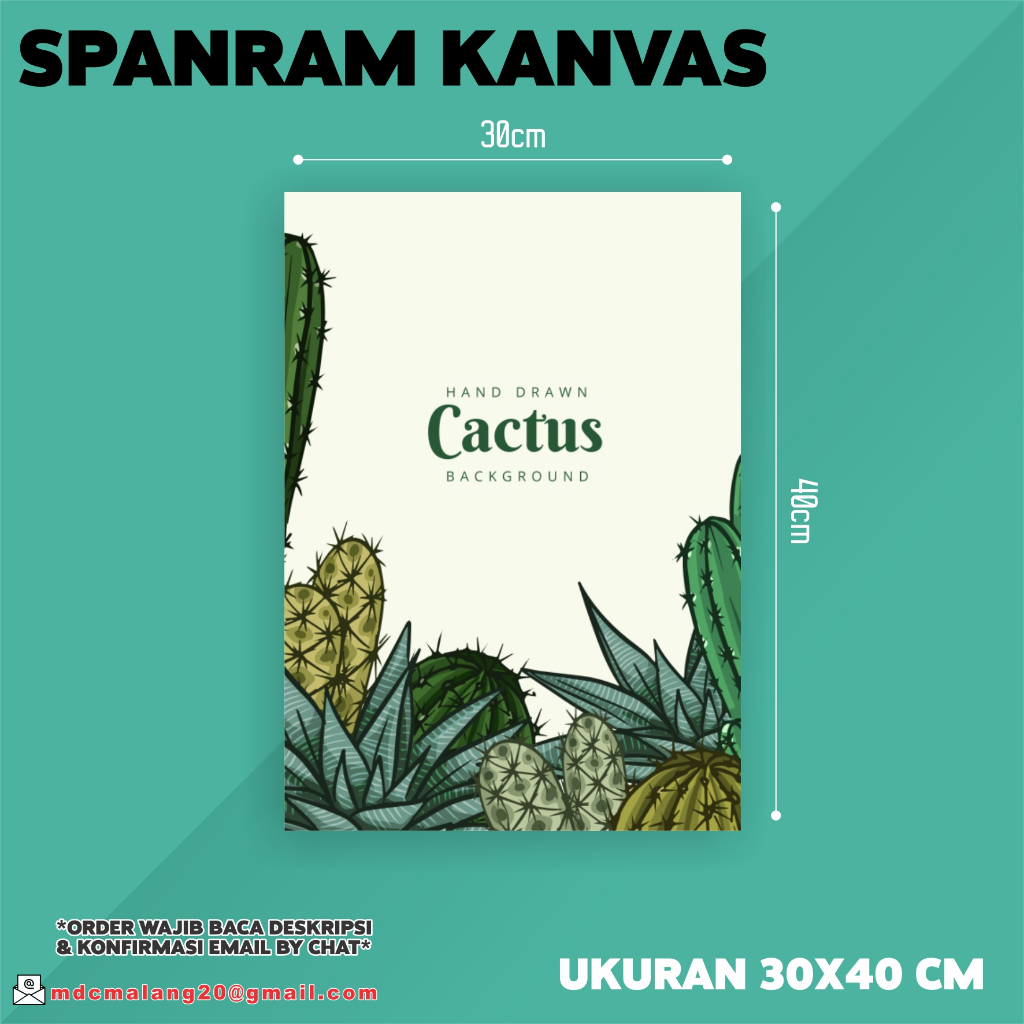 CETAK FOTO CANVAS / KANVAS PREMIUM + SPANRAM CUSTOM FULL UKURAN 30X40 CM , PROSES CEPAT TANPA PO, PO