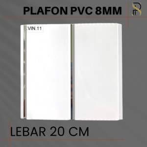 Plafon PVC motif kayu warna putih 8mm / termurah dan berkualitas (SP 11)
