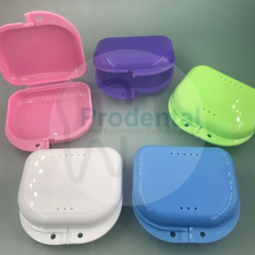 Denture box kotak prothesa protesa tempat gigi palsu retainer behel ortho case mouth guard dengan lu