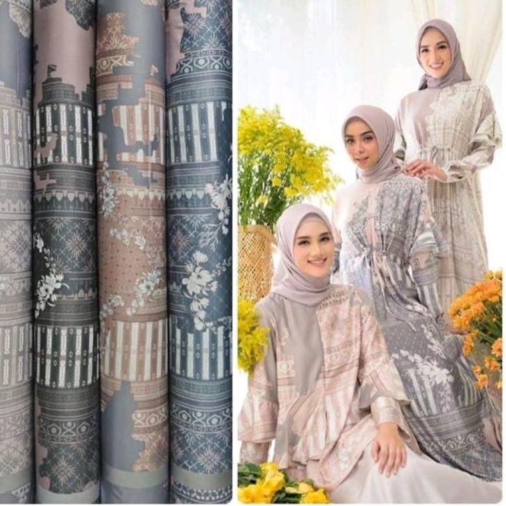Dijamin Ori>/ Kain Meteran Bahan Dr Silk Motif Looklike Jeumpa Wearing Klamby