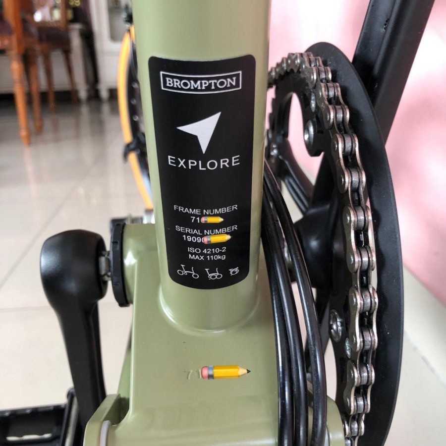 Brompton Explore M6E Explor hijau army sepeda lipat