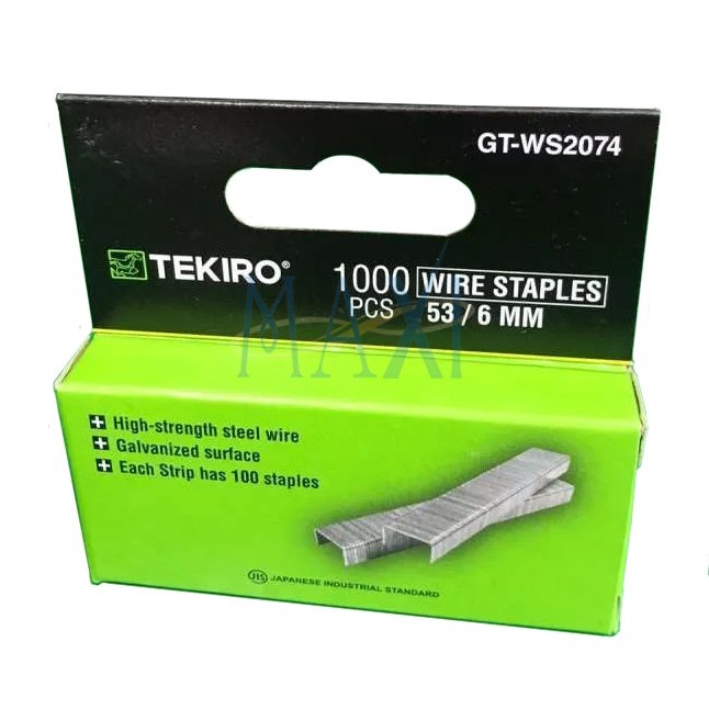 

TEKIRO isi / refill staples type 53 isi 1000 pcs, uk. 6 mm / 8 mm