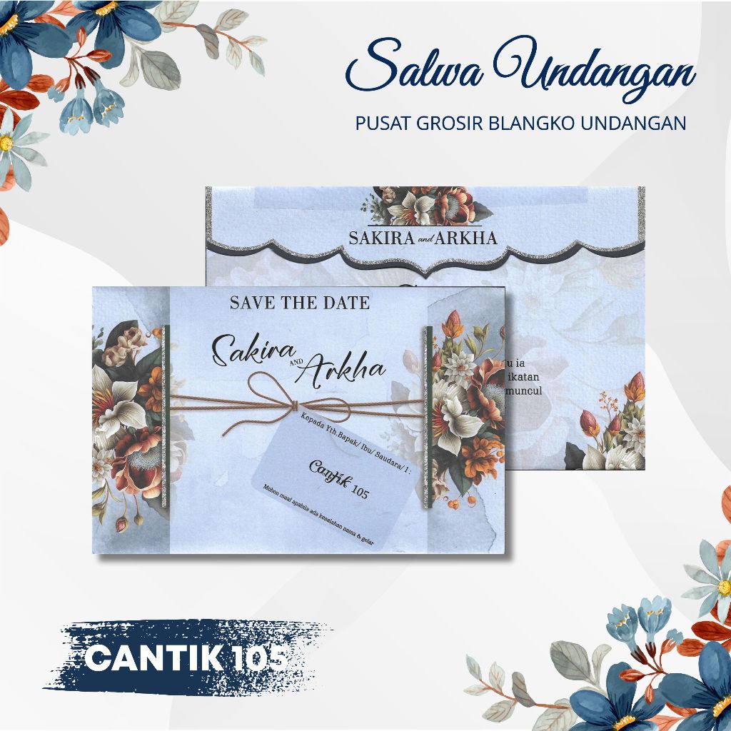 Blangko Undangan Pernikahan Cantik 105 atau kertas undangan kosong HARGA MURAH FREE FILE SETTING