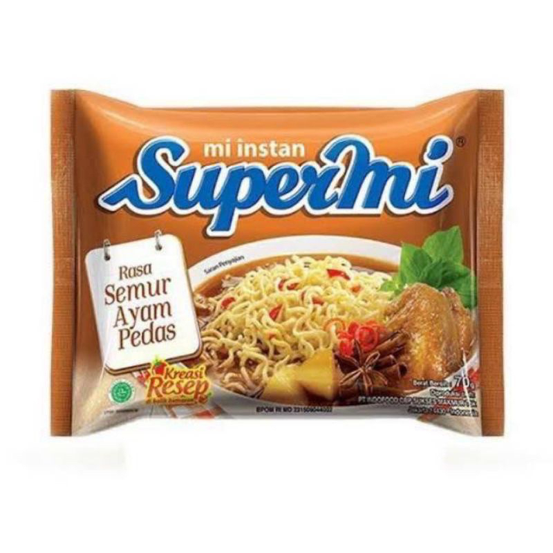 

(COD) Supermi Mie Instan Rasa Ayam Semur Pedas 70gram