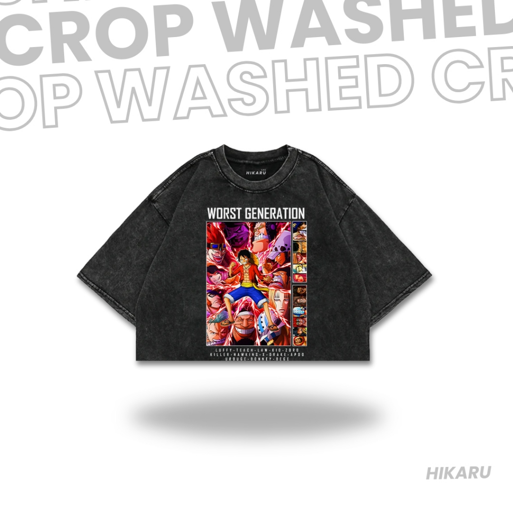 HIKARU Croptee LUFFY | ONE PIECE | kaos crop top | kaos anime | crop top anime | crop anime | anime 