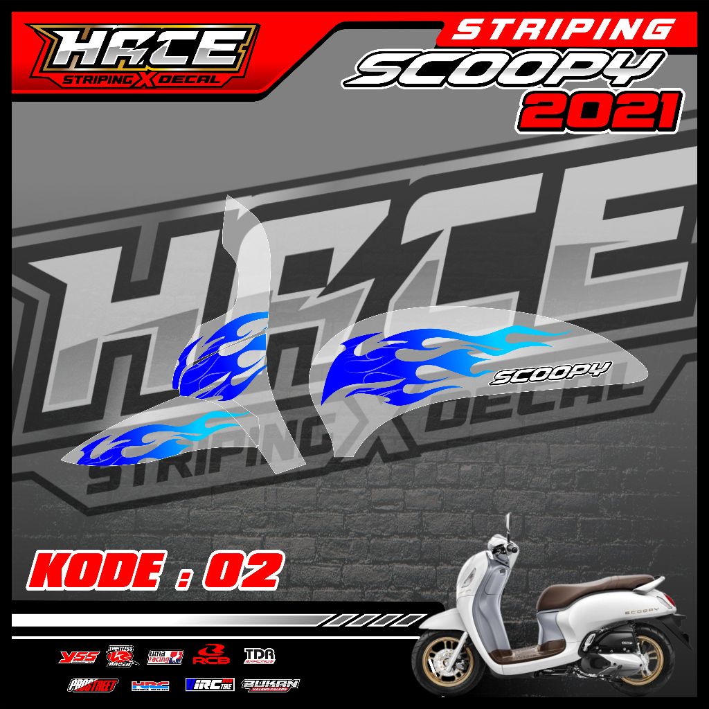 02 STICKER UV TRANSPARAN SCOOPY 2021 - STICKER STRIPING UV SCOOPY 2021 HOT FIRE