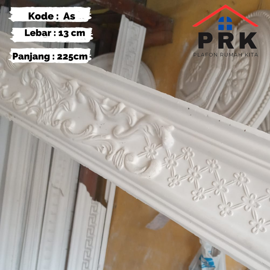 Lis List Gypsum Gipsum Motif Batik as lebar 13cm Plafon ornament dekoratif untuk Interior Plafond hi