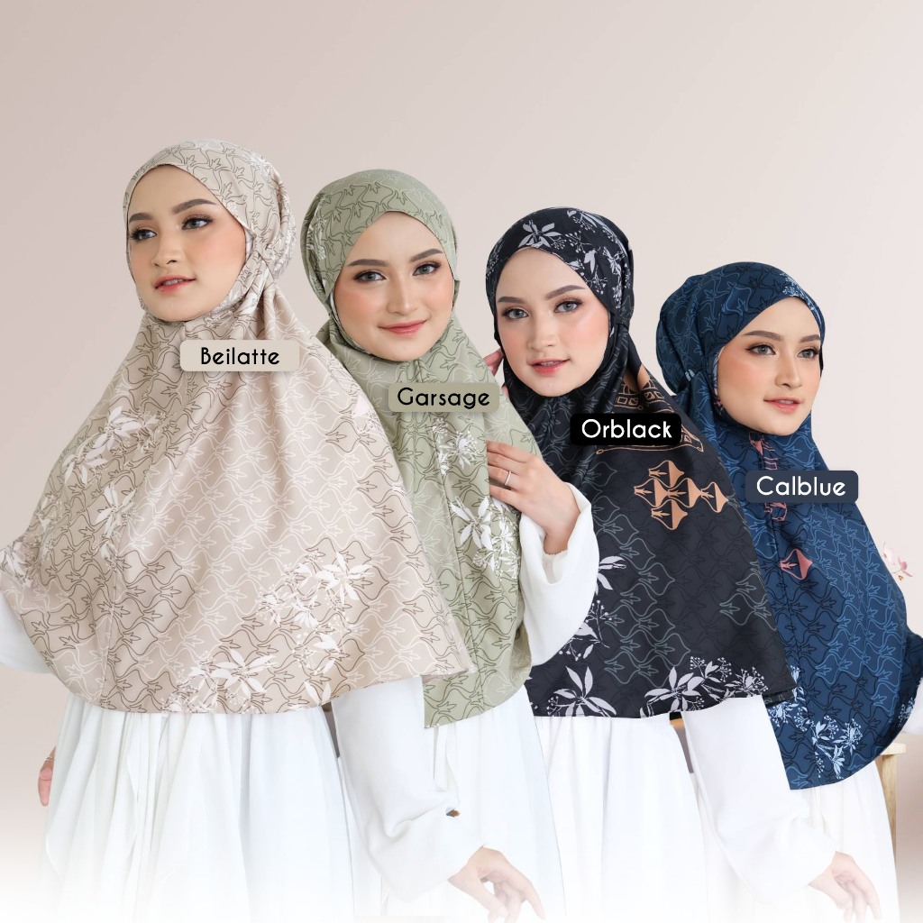 Maiza Hijab Bergo Silk Motif/Bergo Motif Premium/ Hijab Instant Motif