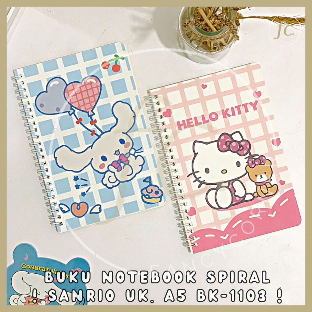 

Notebook Binder Buku Ring Spiral Catatan Agenda Journal Travel Book A5 Lembar Bergaris Motif Karakter Sanrio Cinnamoroll Hello Kitty Biru Pink Hangsu BK-1103 Bingkisan Hampers Hadiah Murah Grosir Ready COD