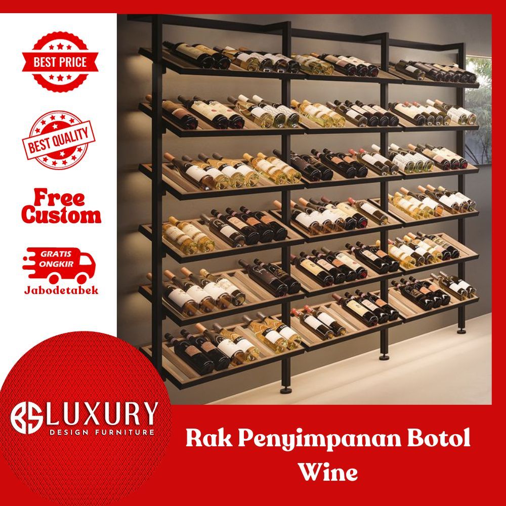 Rak Penyimpanan Botol Wine Rak Wine Premium Quality Bisa Custom