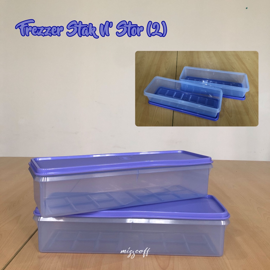 Tempat Wadah Makanan Kulkas Tupperware Frezzer Stak N' Stor 2pcs 1Pcs
