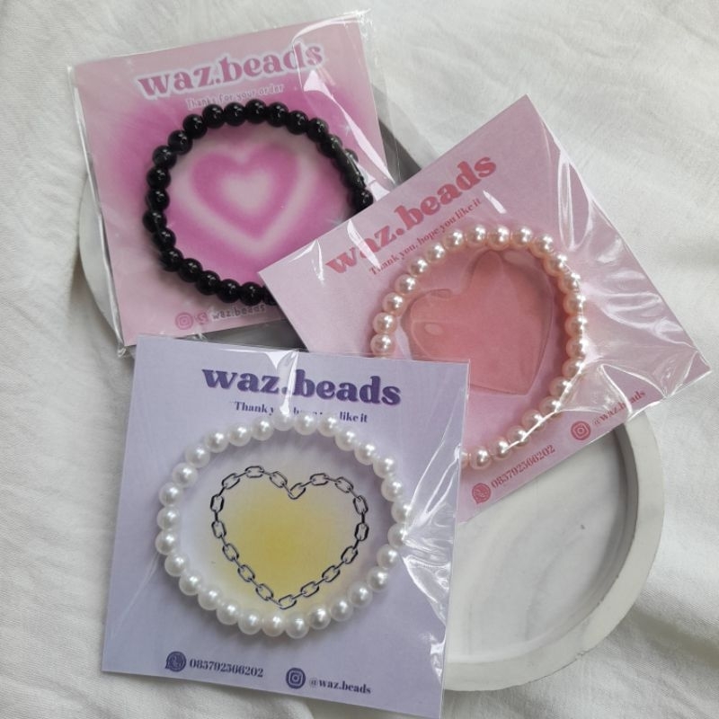 mutiara ringan | gelang mutiara | gelang manik manik | waz.beads