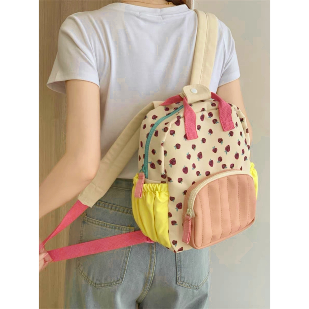 (❤READY STOCK) Tas Bahu wanita Kanvas Lucu Motif Stroberi Import korean Style Woman Mini Bag Strawbe