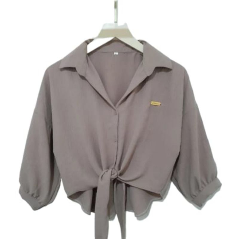 kemeja Crop Wanita Terbaru Tali Bawah/ Baju Atasan Wanita