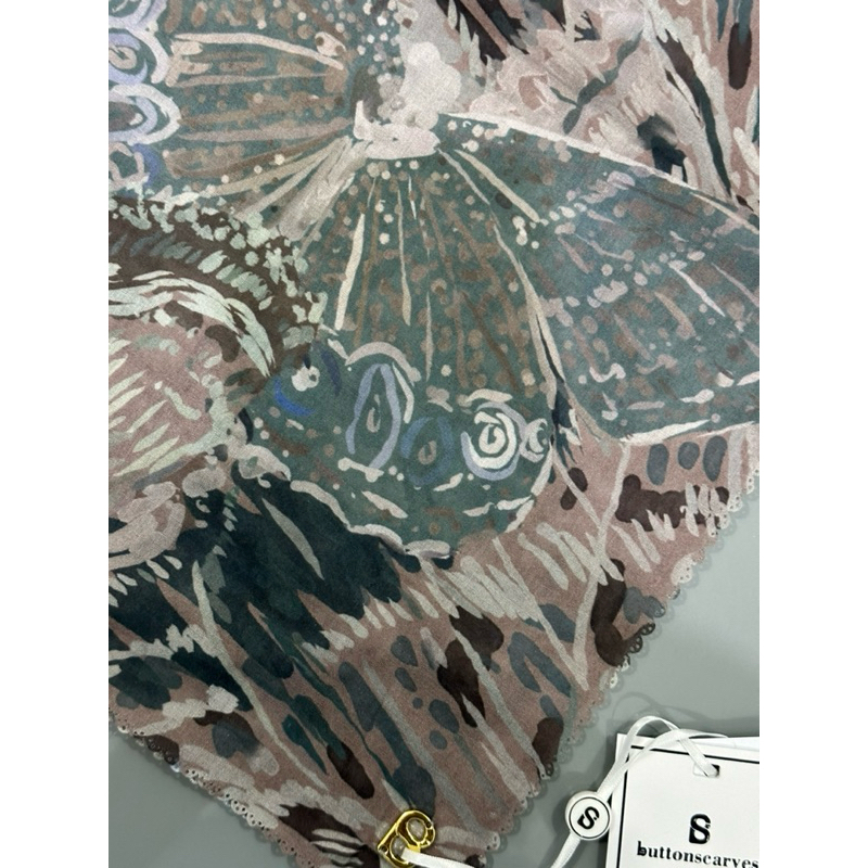 Buttonscarves The Farsha Voal Square - Khaki