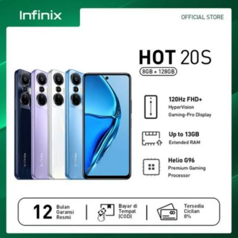 Infinix Hot 20 5G Ram 7GB (4+3/128 GB) Dimensity 810 120hz 18W New Segel Box Garansi Resmi