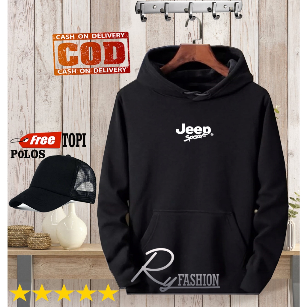 RY DISTRO - promo hoodie logo jeeb sport motif putih ..bonus topih  / Kaos Pria / Kaos Polos / Ry Di