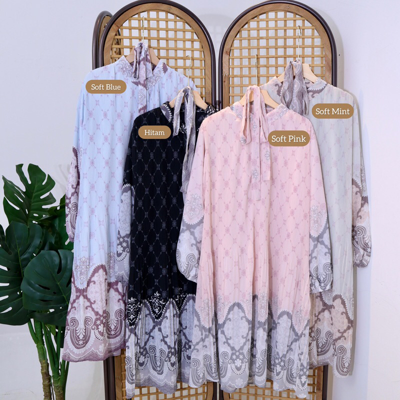 TUNIK WANITA OVERSIZE PLISKET KAYANA MOTIF CHIC MEWAH ELEGANT IMPORT JUMBO BIGSIZE XXXL
