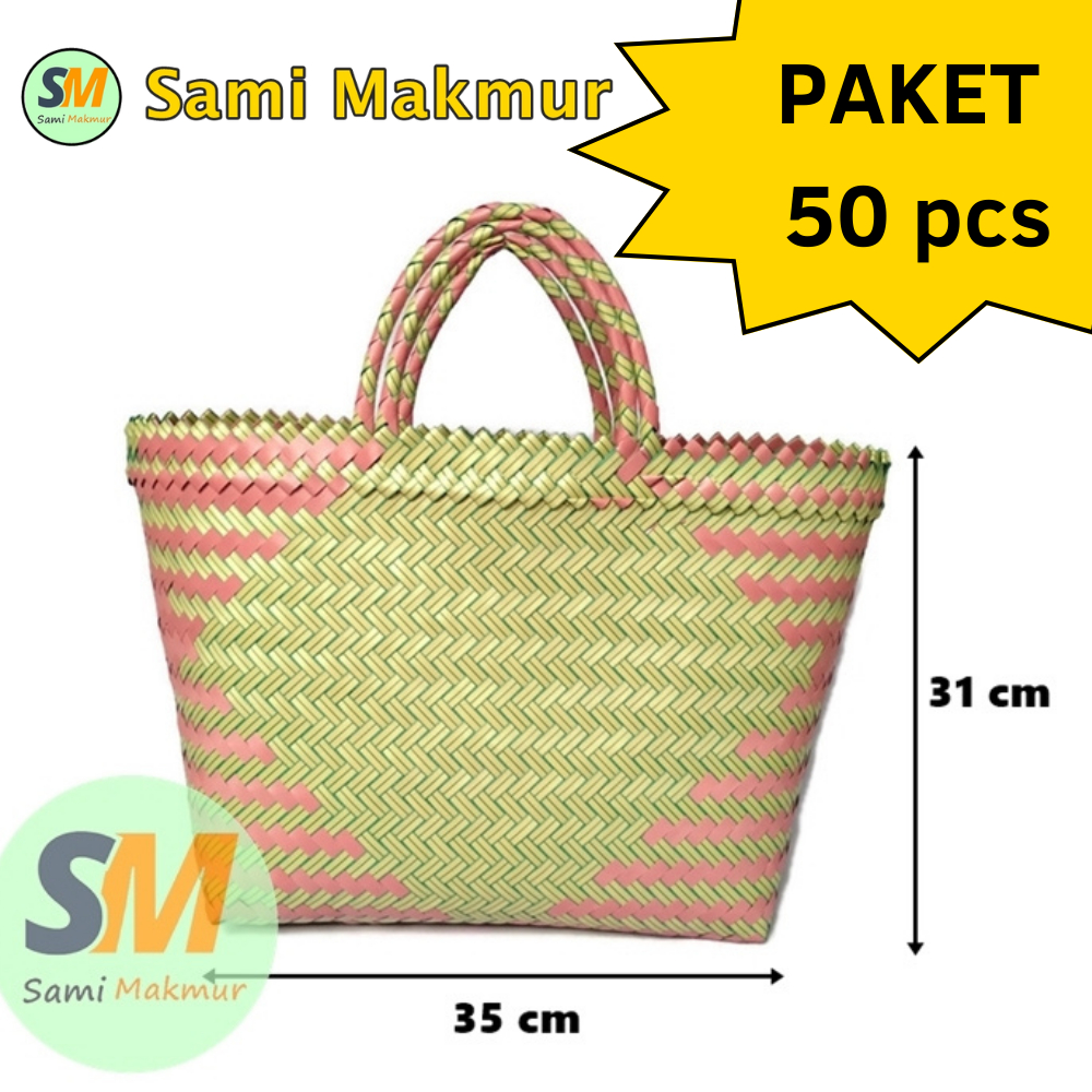 

PAKET HEMAT 50 PCS !! Tas Anyam Plastik SUPER JUMBO XL Lurik Keranjang Belanja Parcel Hantaran