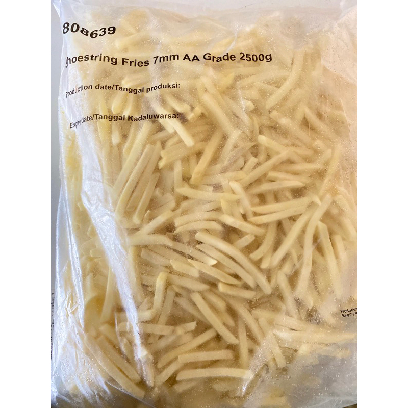 

shoestring kentang goreng frozen 1kg grade AA kirim instan