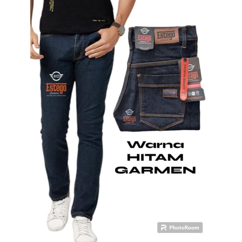 Celana Jeans Panjang pria premium slimfit hitam garmen