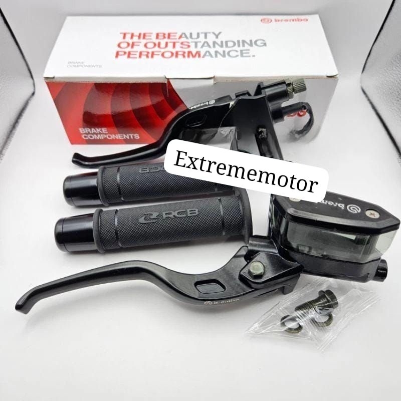 paketan lengkap handle master rem oval premium model rcb plus handgrip rcb jalu stang rcb universal 