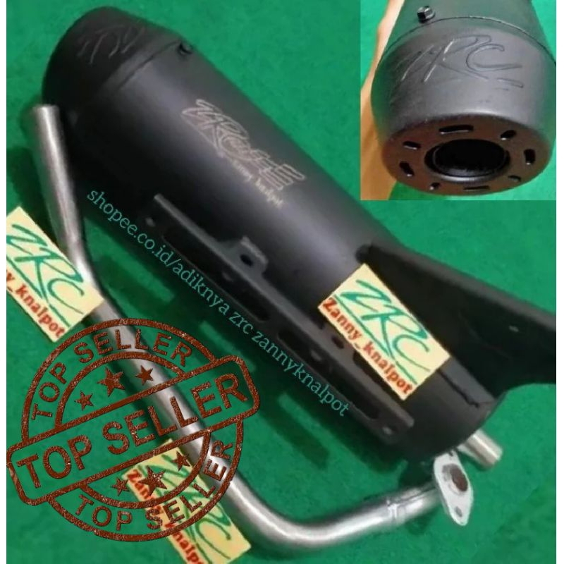KNALPOT ZRC  MUFFLER HITAM Beat fi,,esp, Karbu/Scopy fi, esp, Karbu,Spacy,Vario 110 fi By  ZRC