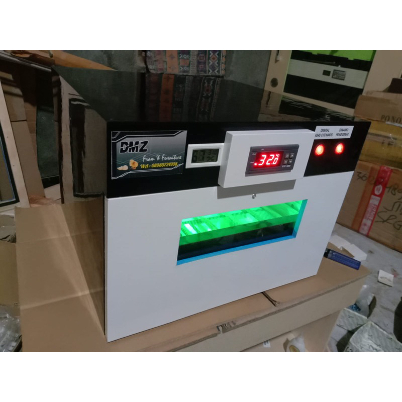 Digital Mesin Penetas Telur Kapasitas 30 Premium + Kipas + Hygrometer Rak Geser